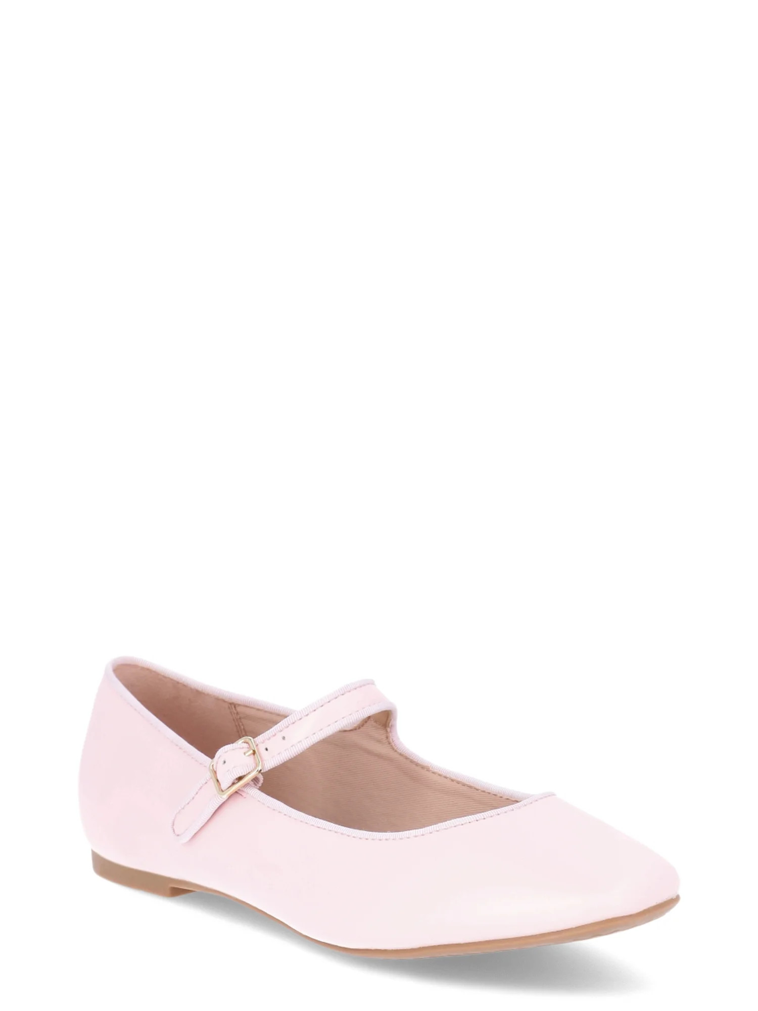 Time and Tru Women's Faux Leather Mary Jane Flats | Walmart (US)