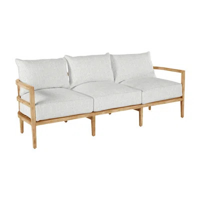 Santa Barbara 87" Wide Outdoor Teak Patio Sofa with Cushions | Wayfair North America
