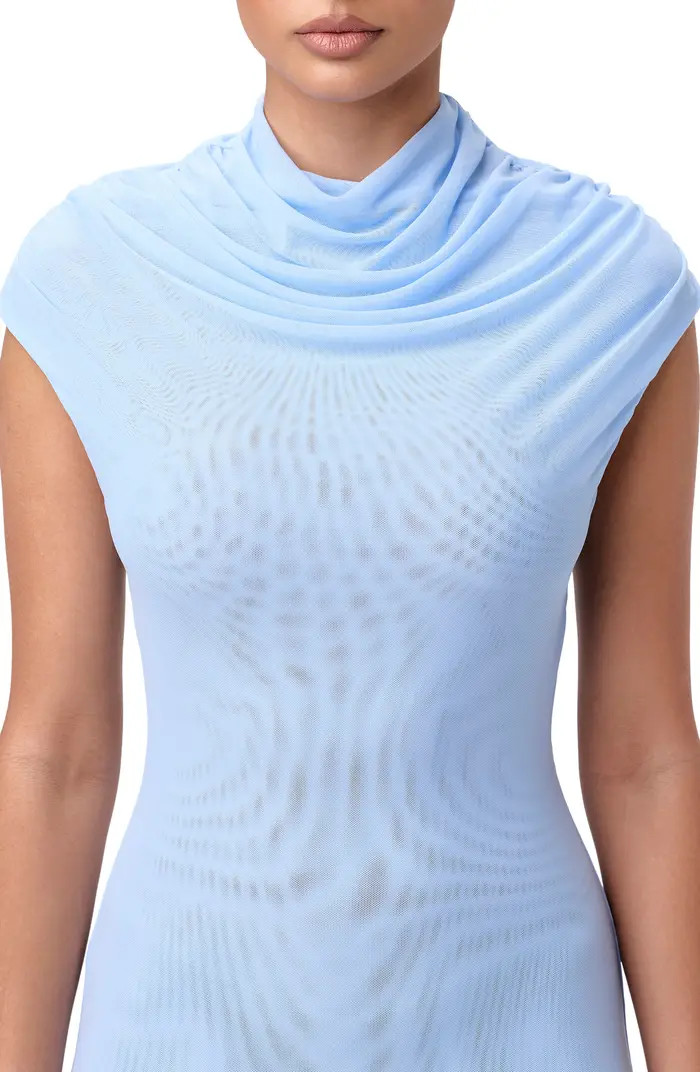 Drapey Mesh Maxi Cocktail Dress | Nordstrom