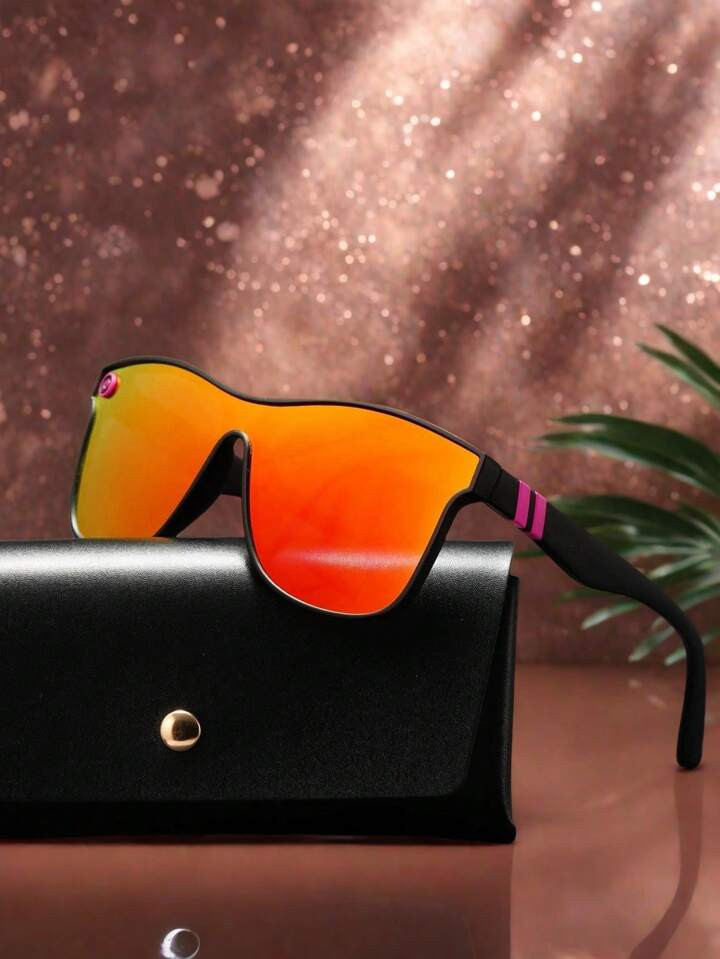 1pc Women's Streamline Gradient Lens Sunglasses With Metal Temple Decor, Star-Shaped Frame, Suita... | SHEIN