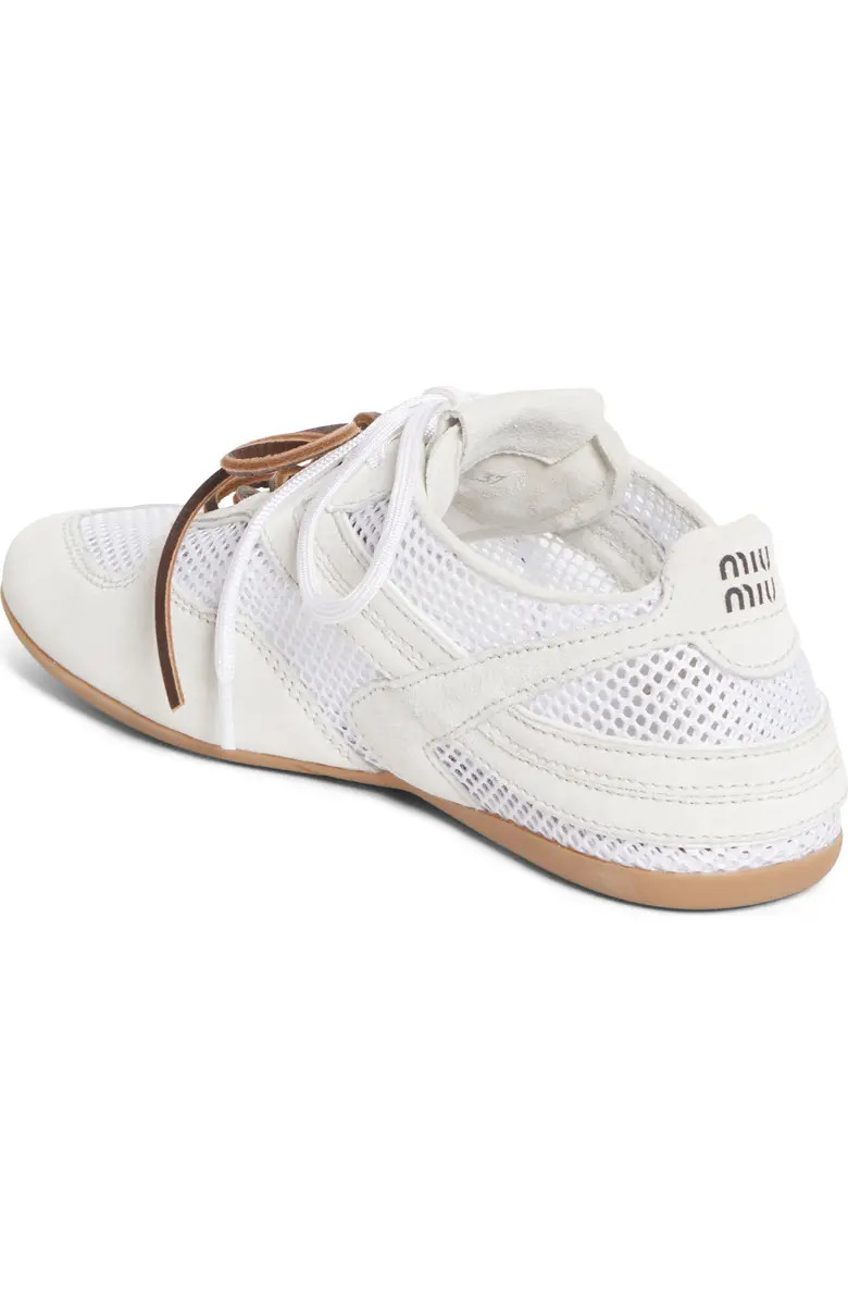 Miu Miu Gymnasium Mixed Media Low Top Sneaker (Women) | Nordstrom | Nordstrom