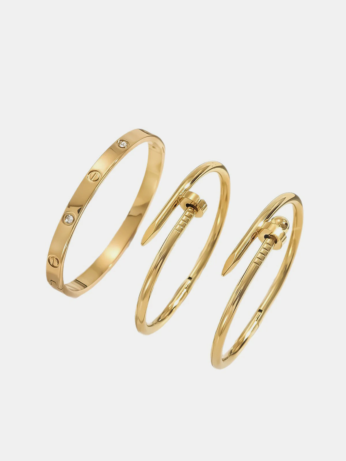 3pcs Screw & Nail Statement Bracelet | Commense