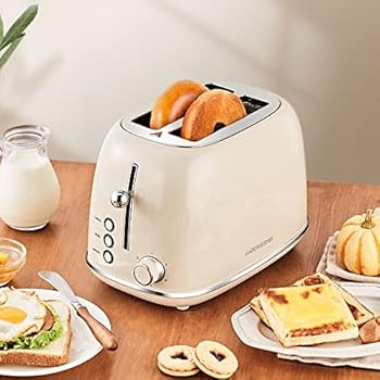 REDMOND 2 Slice Toaster Retro Stainless Steel Toaster with Bagel, Cancel, Defrost Function and 6 ... | Amazon (US)