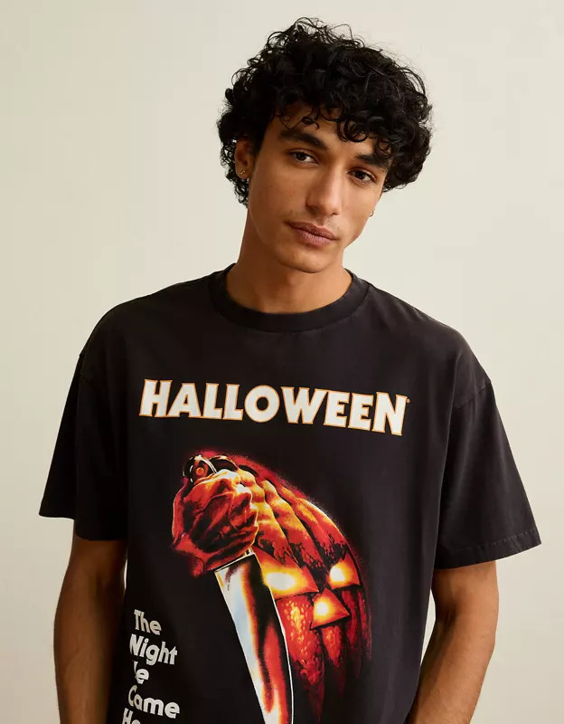 AE Boxy Fit Halloween Movie Graphic T-Shirt | American Eagle Outfitters (US & CA)