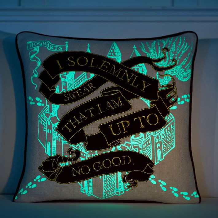 Harry Potter™ Marauder's Map™ Glow-in-the-Dark Pillow Cover | Pottery Barn Teen