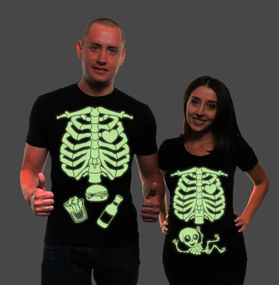 Couples Halloween Shirts, Maternity Halloween costumes for pregnant women, Glow in the Dark Hallo... | Etsy (US)