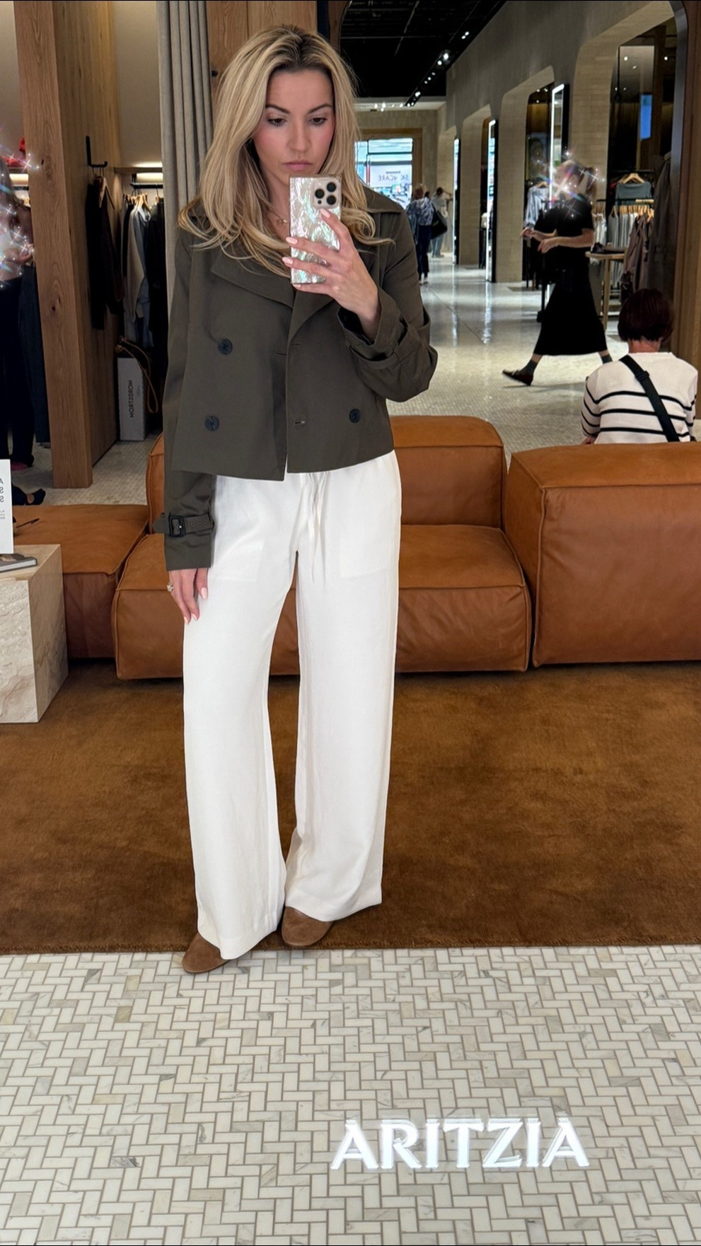 Aritzia Haul - fall staples ootd cropped trench leather jacket wrinkle free Lodge pant suede brown flats camo hat ootd outfit Inspo 

Wearing S in all 

#LTKWorkwear #LTKStyleTip #LTKTravel