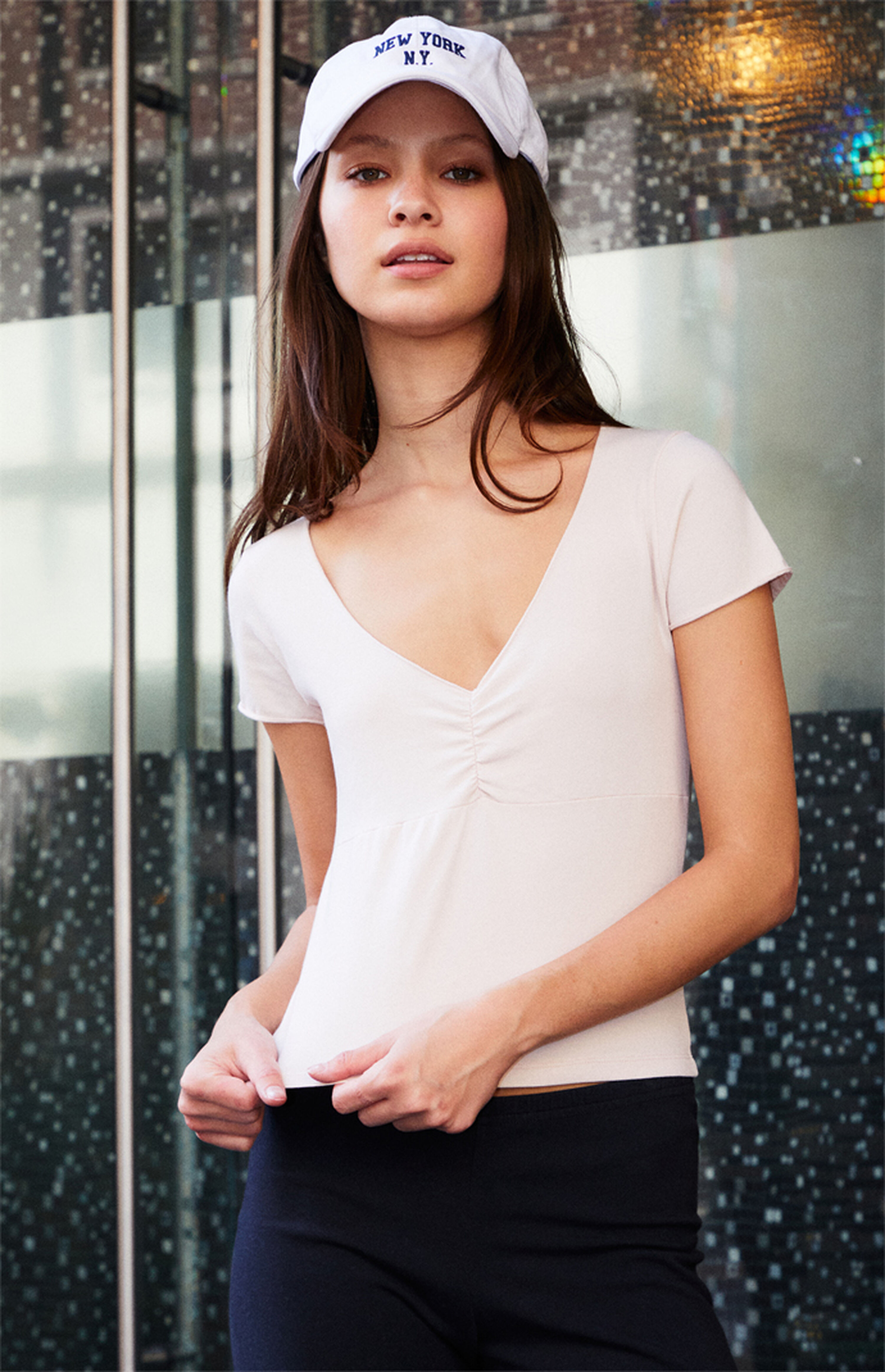 John Galt Pink Gina Cinched Top | PacSun