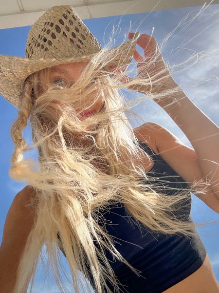 Straw cowboy hat
Coastal cowgirl
Black crop tank 
Black tank top
Summer basics 
Beach outfit
Vacation outfit
Summer ootd 

#LTKFindsUnder50 #LTKSwim #LTKFindsUnder100