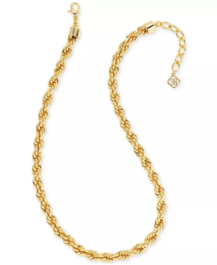 14k Gold-Plated Rope Chain Strand Necklace, 18" + 2" extender | Macys (US)