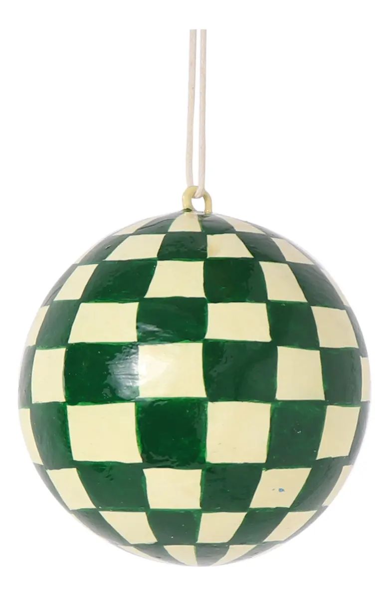 Papier Mâché Check Ornament | Nordstrom