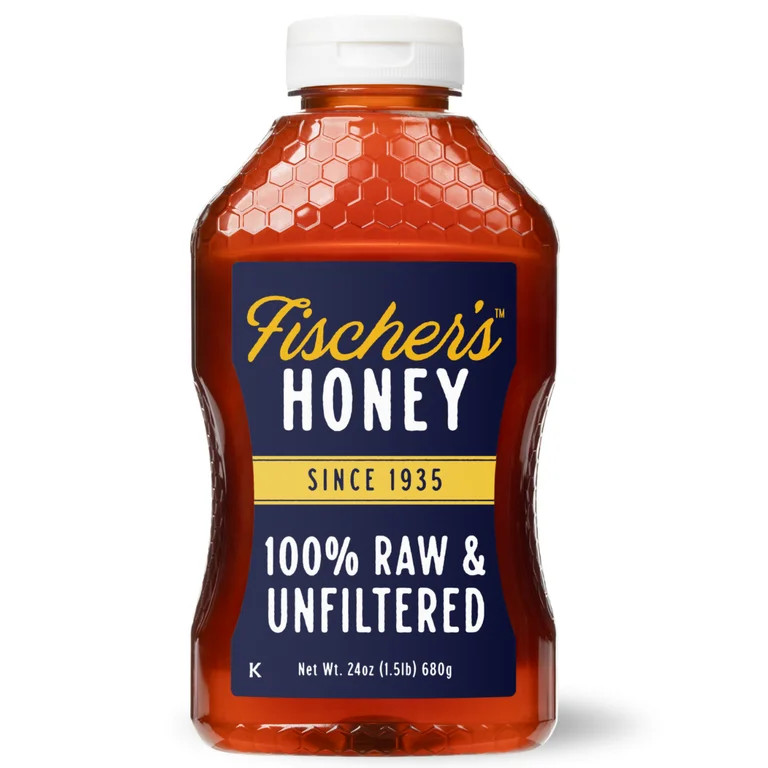 Fischers Honey, 24oz Raw and Unfiltered, Premium, Pure, Squeeze Bottle | Walmart (US)