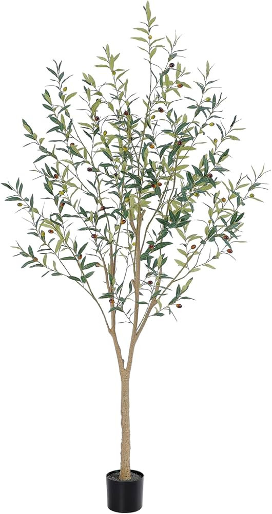 Bellacat Faux Olive Tree 7ft，Olive Trees Artificial Indoor with Natural Trunk and Realistic Lea... | Amazon (US)