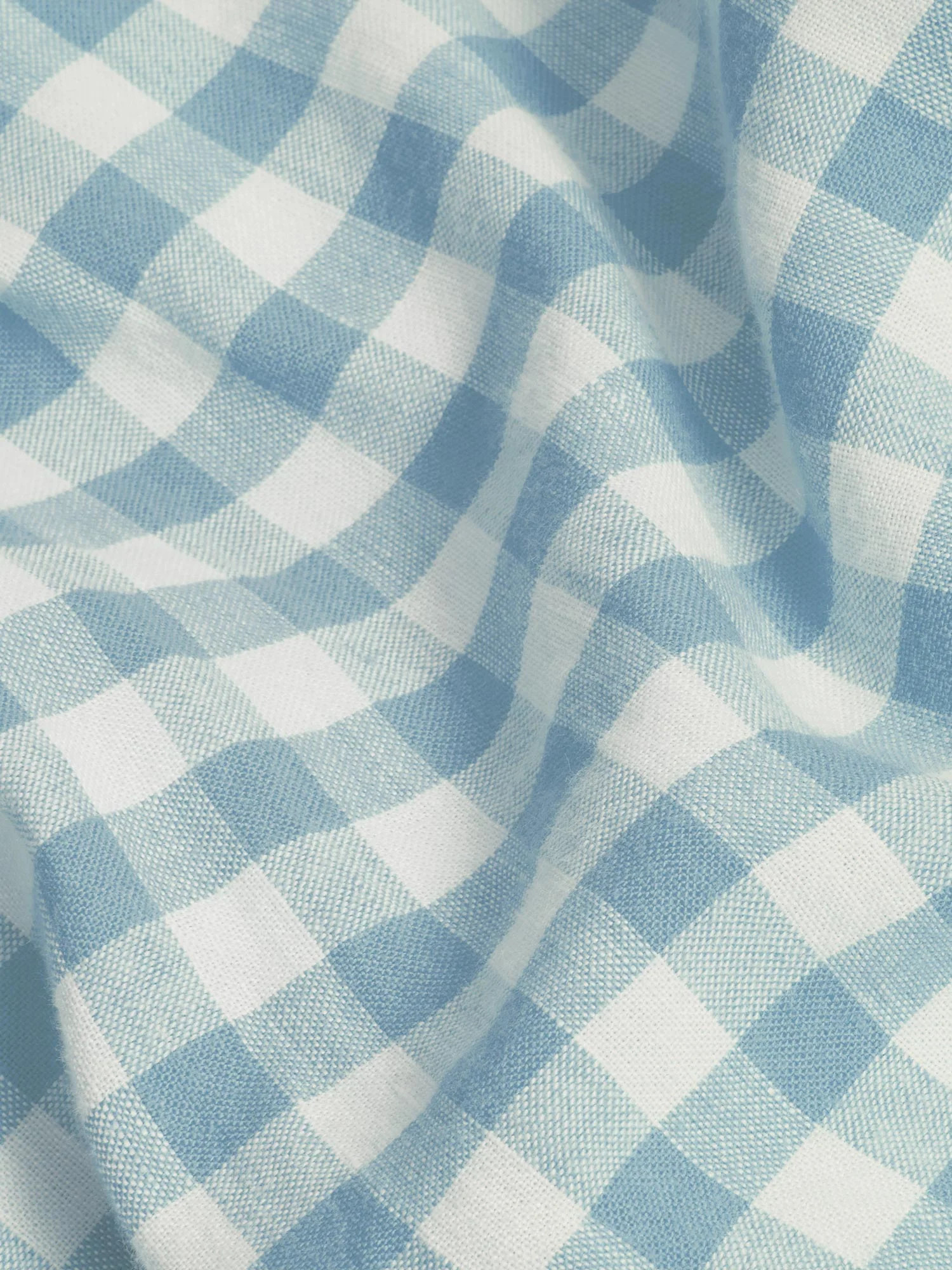 Warm Blue Gingham Linen Blend Pillowcase (Pair) | Piglet