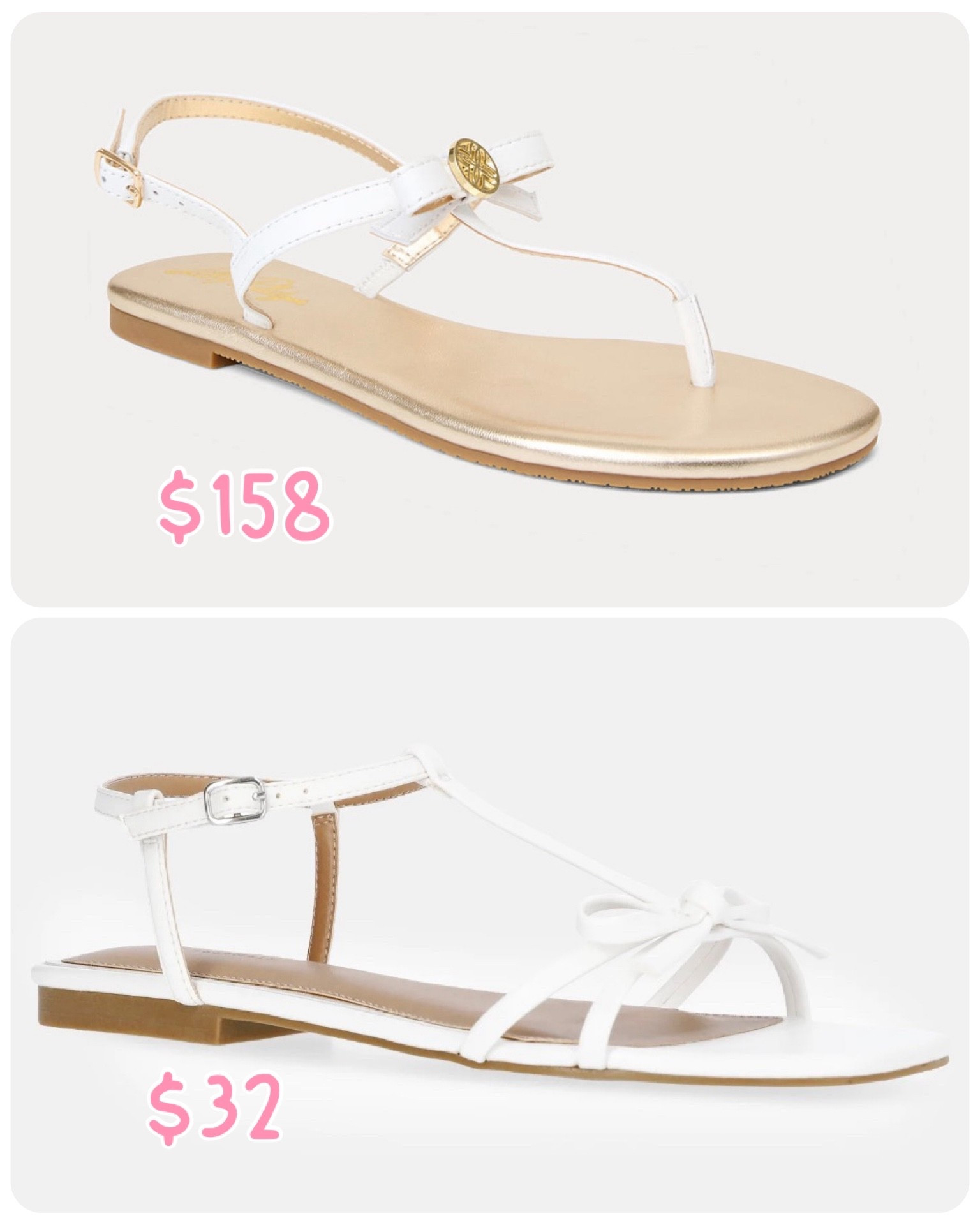 Lilly Pulitzer Look for Less White Bow Sandals 🤍✨

The prettiest white bow sandals — and I found a look for less 👏🏼 The Lilly pair is such a classic, elevated option, but this affordable dupe gives the same chic vibe for under $35 🤍 Perfect with summer dresses, skirts, or denim for an easy polished look ☀️👡

Such a good save vs splurge moment 🙌🏼✨

White bow sandals, designer inspired sandals, look for less shoes, affordable summer sandals, chic flat sandals, minimalist sandals, neutral summer shoes, preppy summer style, Lilly Pulitzer inspired, Walmart fashion finds, budget friendly style, summer outfit shoes, everyday sandals, classic white sandals

#LTKootd #LTKOver40 #LTKgrwm