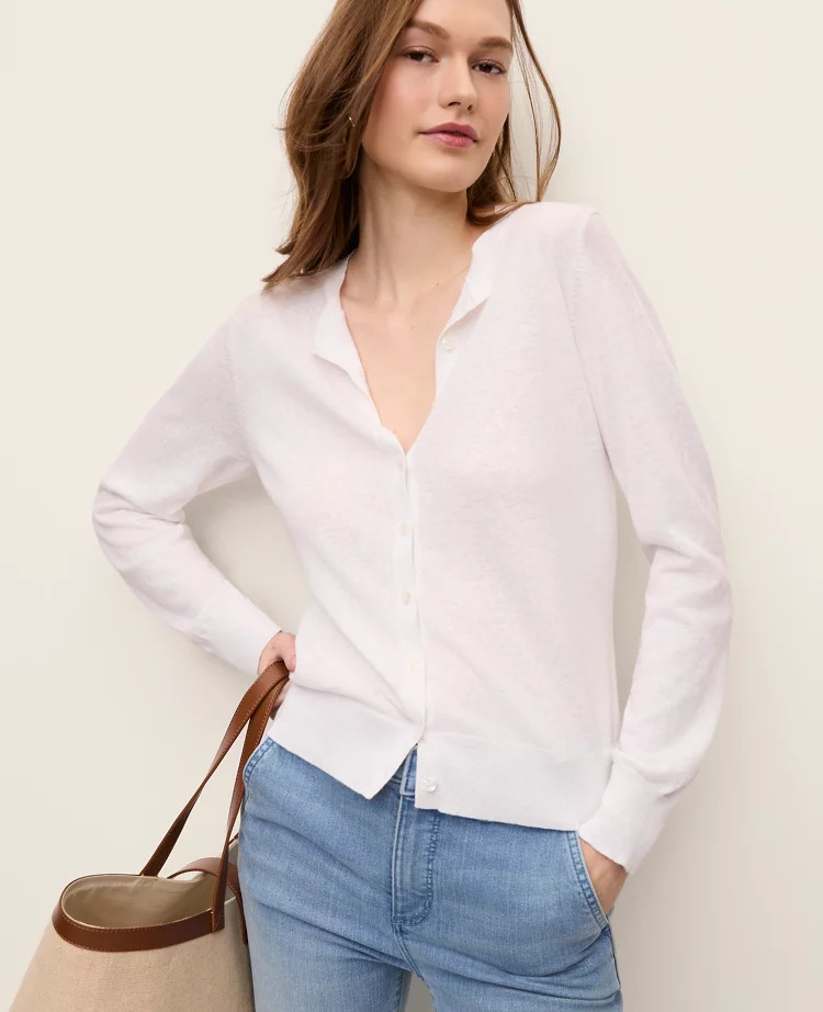 Ann Cardigan in Linen Blend | Ann Taylor