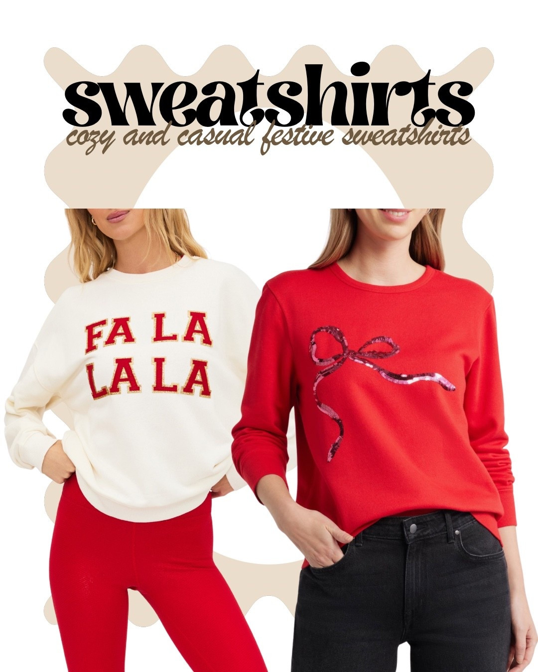 It's officially #SweatshirtSeason, and we're bringing you the CUTEST festive styles! 🎅🎄 Get ready to spread holiday cheer in these cozy and casual sweatshirts. Perfect for all your holiday gatherings, movie nights, or just getting into the festive spirit! Which one is your favorite?

#FestiveFashion #HolidaySweatshirts #ChristmasSweater #CozyStyle #CasualChic #HolidayVibes #FaLaLa #SequinBow #WinterFashion #ComfortWear #HolidayOutfit #GiftIdeas #ShopNow #LTKholidaystyle #LTKunder50 (adjust if price is different)

#LTKGiftGuide #LTKHoliday #LTKCyberWeek