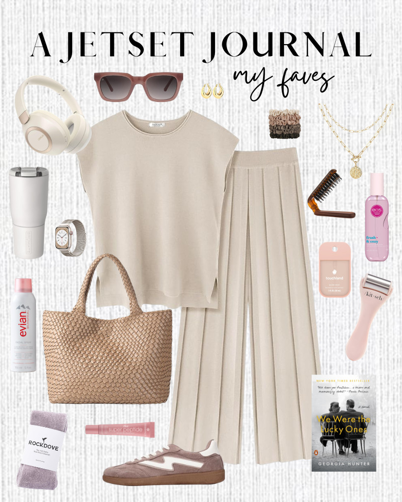 I'm really obsessed with My Faves this week, which features this matching lounge set from Ekouaer. I feel like I could wear it all day during my next trip. I plan to pair it with Project Cloud’s fashion sneakers and JOTOFIT’s woven shoulder bag, which will be my carry-on for the plane. Since I love bringing a book with me, my next read will be "We Were the Lucky Ones" by Georgia Hunter. 

 #LTKSeasonal #LTKSaleAlert #LTKTravel