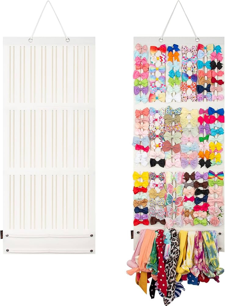Baby Girl Hair Bows Holder, Hair Clips Storage Hanger For Ribbons, Hair Bows Organizer, Baby Hair... | Amazon (US)