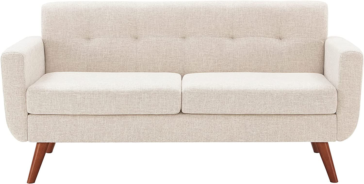 Tbfit 65" W Loveseat Sofa, Mid Century Modern Decor Love Seats Furniture, Button Tufted Upholster... | Amazon (US)