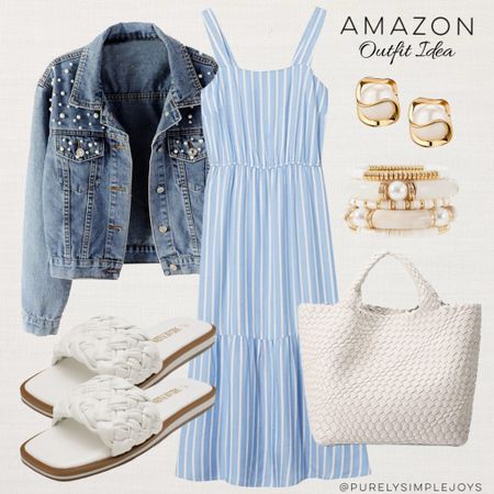 ⭐️ Amazon outfit idea 
Amazon spring outfit 
Vacation outfit 
Amazon dresses 
Jean jacket 
Denim jackets 
Spring sandals 
Amazon jewelry 
Amazon shoes 
Amazon sandals 
Spring break outfit 

#LTKfindsunder50 #LTKSeasonal #LTKstyletip