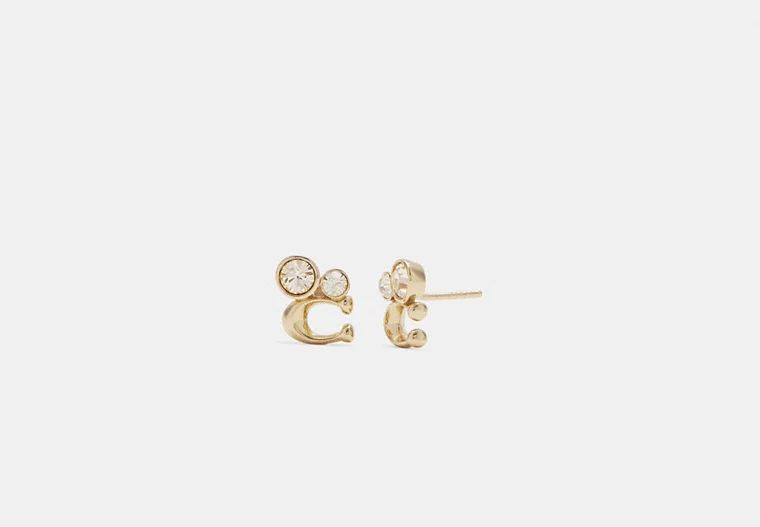 Signature Crystal Cluster Stud Earrings | Coach Outlet