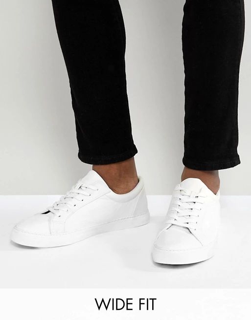 ASOS DESIGN Wide Fit trainers in white | ASOS IE