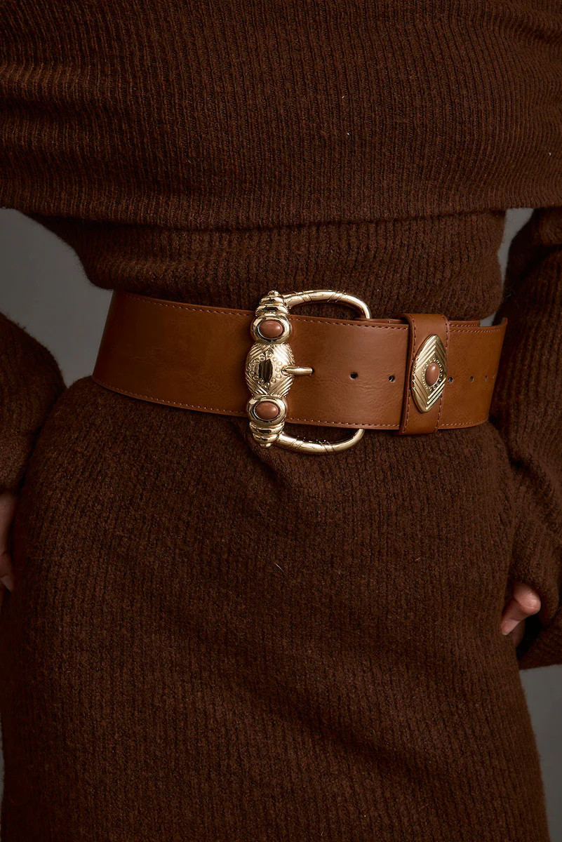 Suncrest Gold and Brown Statement Belt | 12th Tribe
