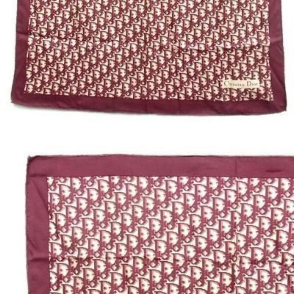 Christian Dior Burgundy Monogram silk Scarf | Poshmark