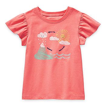 Okie Dokie Toddler Girls U Neck Short Sleeve T-Shirt | JCPenney