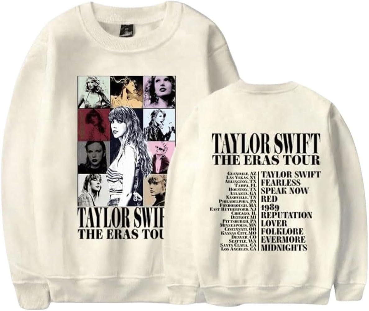 Women's taytay Sweatshirt Casual Long Sleeved Round Neck Taylor Printing Loose Plush Pullover | Amazon (US)