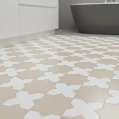 Seville Terracota 7 in. Star with Graphite Black 5 in. Cross Matte Porcelain Wall and Floor Tile ... | Wayfair North America