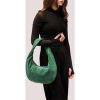 Green Suede Hobo Bag - Leather Shoulder Purse in Fashion Women's Gift For Mom | Etsy (US)