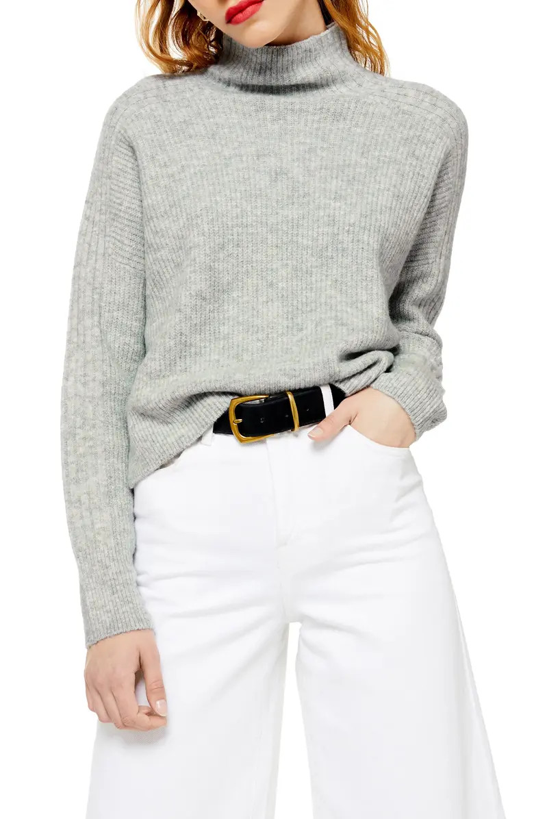 Topshop Funnel Neck Crop Sweater (Regular & Petite) | Nordstrom | Nordstrom