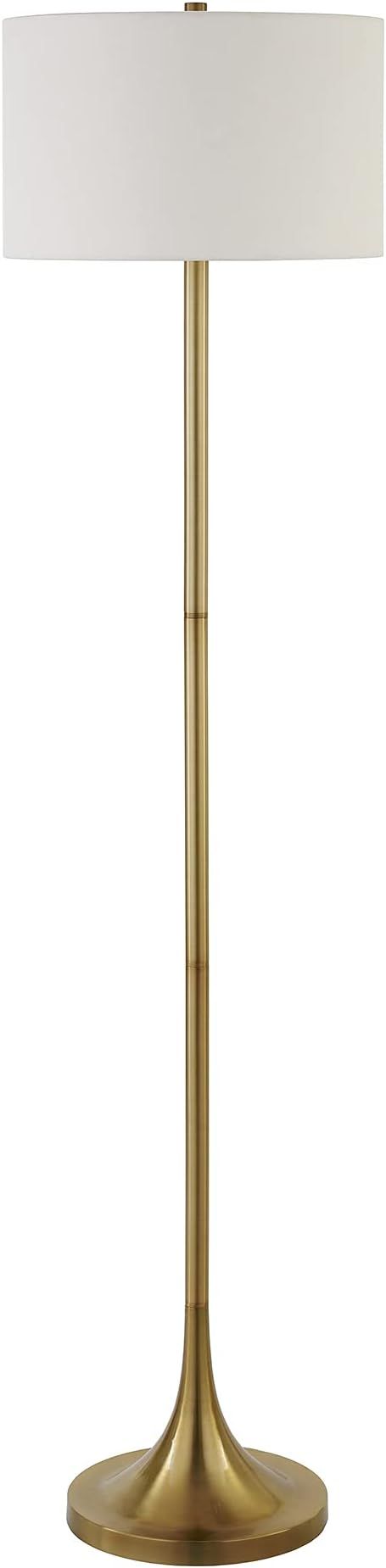 Josephine 62" Tall Floor Lamp with Fabric Shade in Brass/White | Amazon (US)