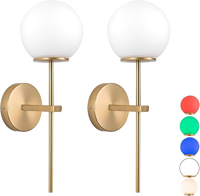 jengush Battery Operated Remote Control Wall Light Set of 2，Wall Sconce Fixtures with Battery P... | Amazon (US)