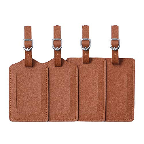 Vigorport Luggage Tag，Leather Identifiers Travel Tags for Suitcase,Bag Tags with Name Card Hold... | Amazon (US)