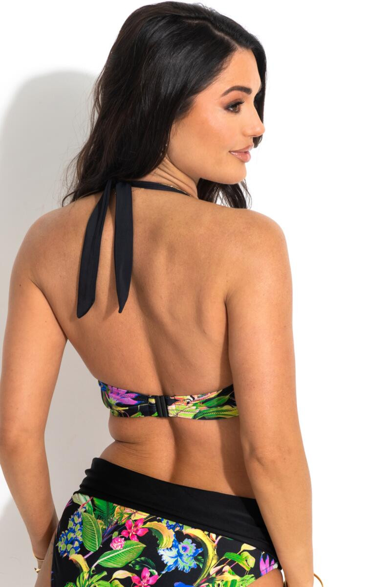St Lucia Halter Underwired Non-Padded Bikini Top - Tropical | Pour Moi
