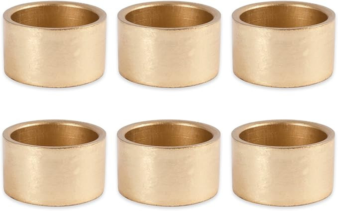 DII Decorative Painted Acrylic Napkin Ring Set, Gold, 6 Piece | Amazon (US)