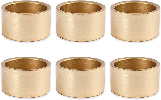 DII Decorative Painted Acrylic Napkin Ring Set, Gold, 6 Piece | Amazon (US)