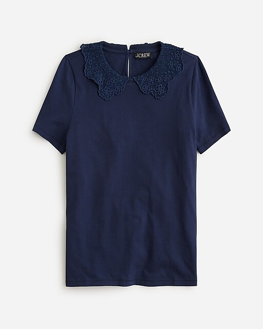Lace-collar short-sleeve T-shirt | J. Crew US