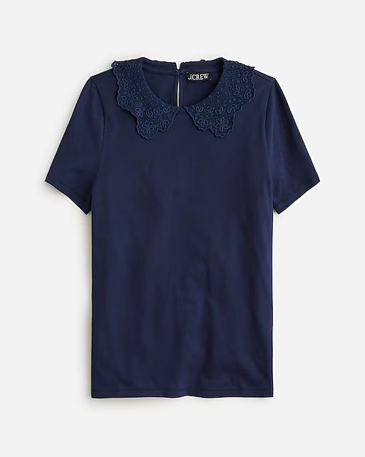 Lace-collar short-sleeve T-shirt | J.Crew US