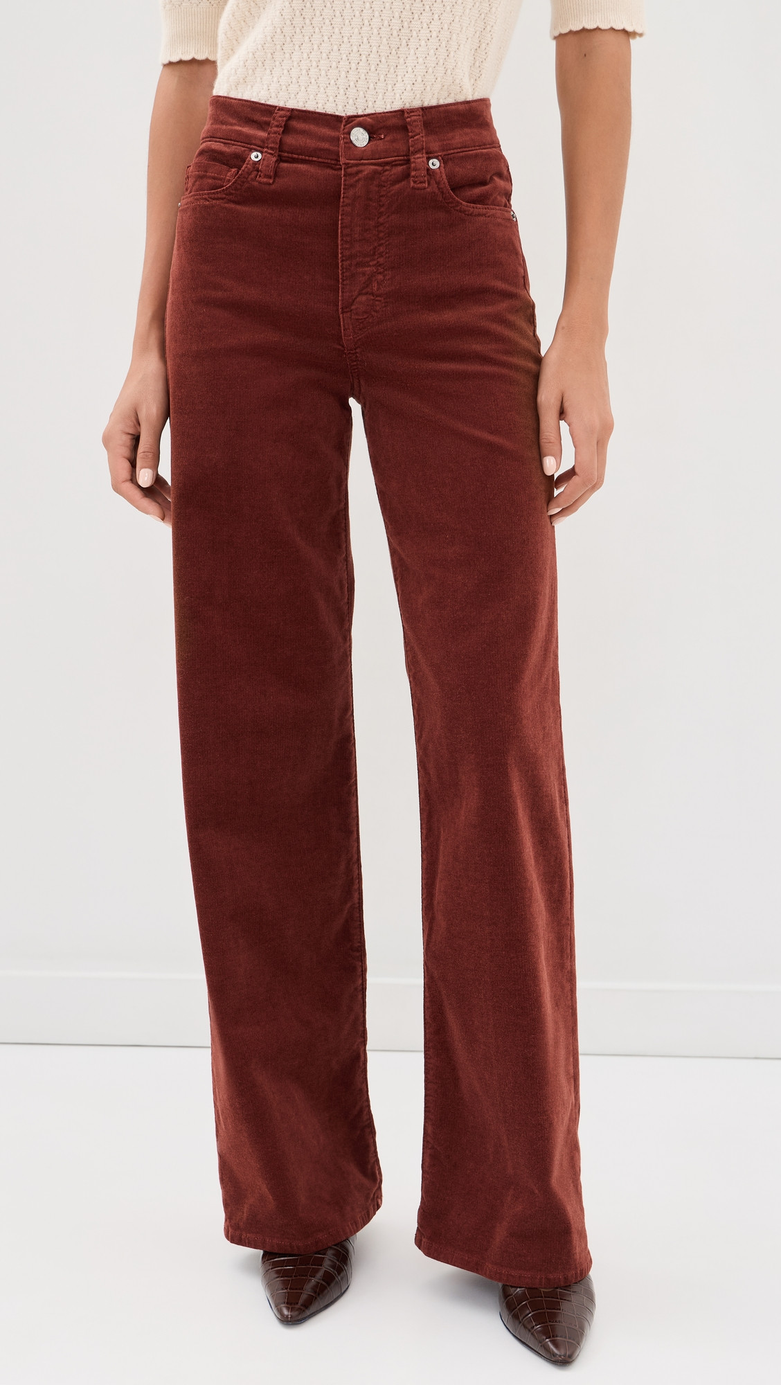 FRAME Le Slim Palazzo Corduroy Pants Wine 27 | Shopbop