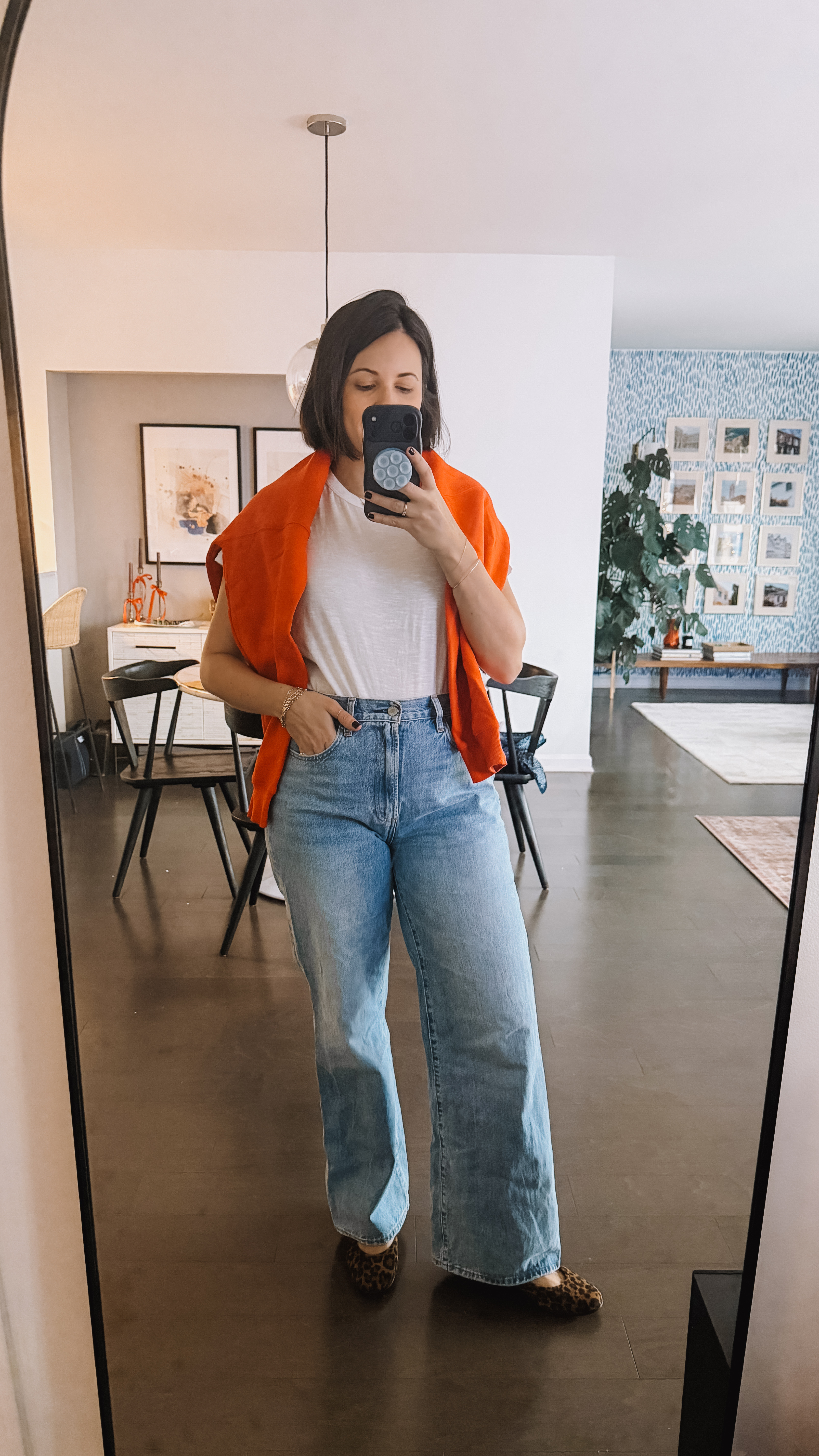 My favorite pieces this week that have been worn on repeat. Aritzia Farrah jeans, buck mason tee, madewell sweater and the Margaux mary janes. casual outfit ideas 

 #LTKootd #LTKSaleAlert #LTKFindsUnder100