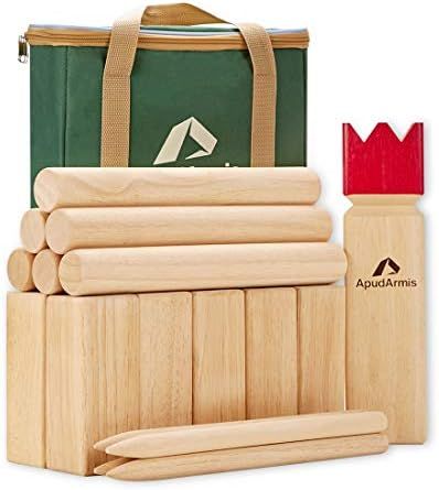 ApudArmis Kubb Yard Game Set, Viking Chess Outdoor Clash Toss Yard Game with Carrying Case - Rubb... | Amazon (US)