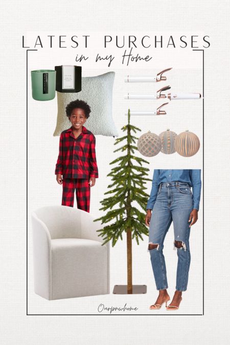 Latest purchases! Holiday pjs, Christmas decor and more!

Women’s denim, straight leg jeans, ornaments, ivory chairs, ivory throw pillow, candle, curling iron, hair styling tools 

#LTKHoliday #LTKSeasonal #LTKhome