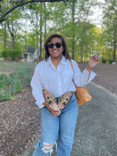 Styling this wardrobe must for me, a classic white button-down shirt, with distressed denim and textured mules!  I love that this shirt can be styled SOOO many fun ways!  I focused on adding a pop with the shoes!  Shop similar style mules in my shop in the @shop.LTK app! ✨✨✨

Code REALLYRYNETTA15 gets 15% off my shirt and my tote (or anything else on the Able site)! 

#LTKFind #LTKshoecrush #LTKcurves