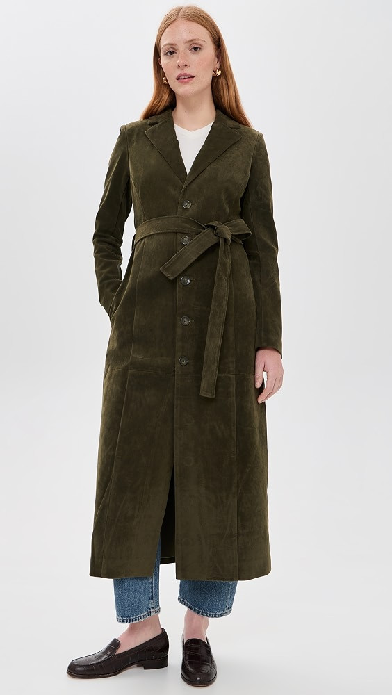 The Faux Suede Long Coat | Shopbop