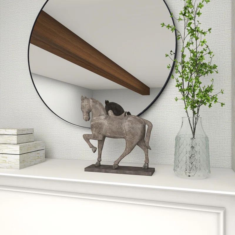 Wagnon Brown Polystone Prancing Horse Sculpture 14" x 4" x 15" | Wayfair North America