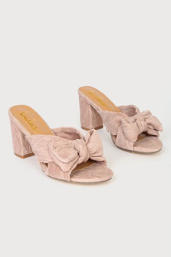 Dorothea Blush Knotted High Heel Sandals | Lulus (US)